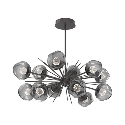 Luna Oval Starburst LED Chandelier in Graphite/Smoke (Floret Crystal).