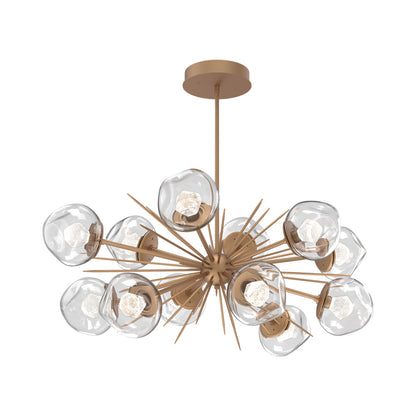 Luna Oval Starburst LED Chandelier in Novel Brass/Clear (Zircon Crystal).