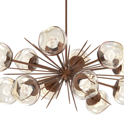 Luna Oval Starburst LED Chandelier in Detail.