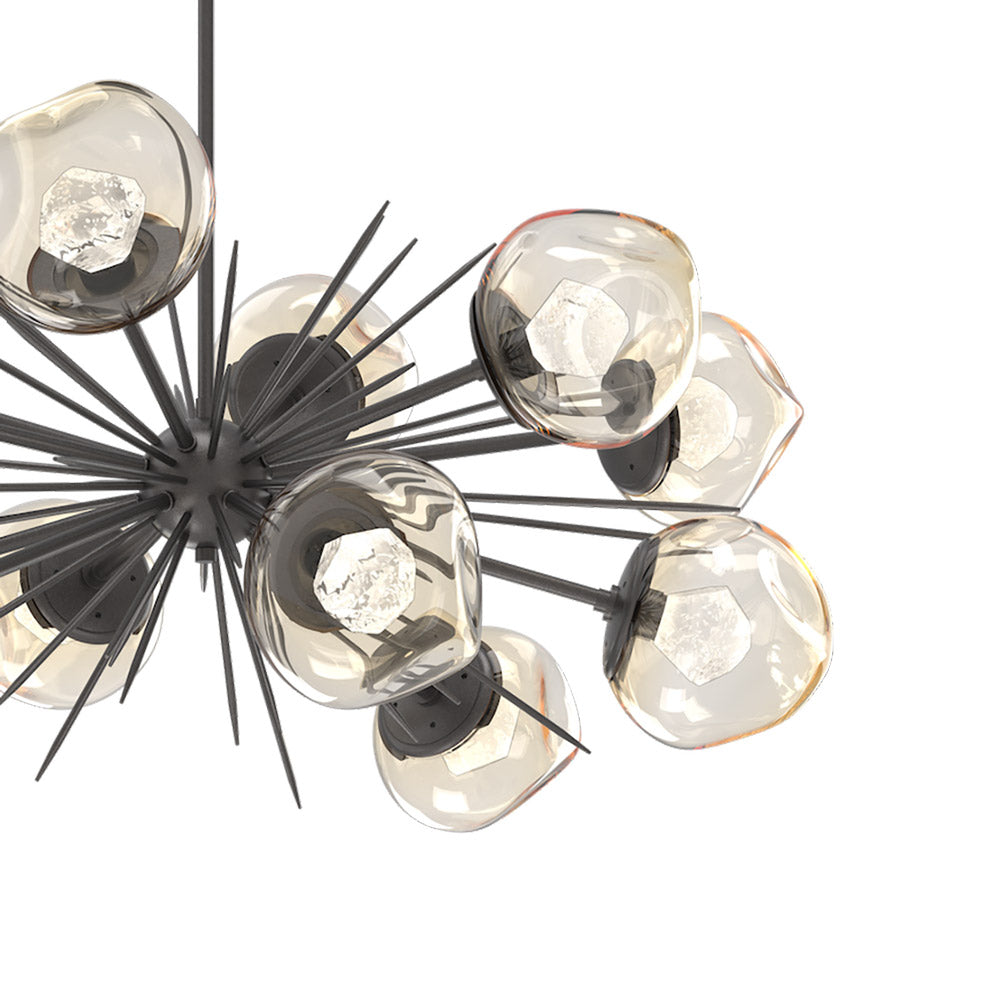 Luna Oval Starburst LED Chandelier in Detail.