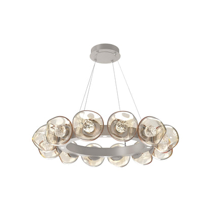 Luna Radial Ring Amber LED Chandelier.