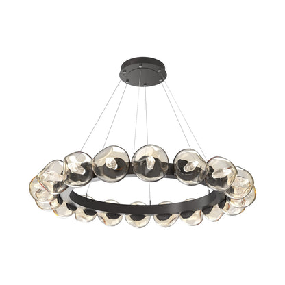 Luna Radial Ring Amber LED Chandelier in Graphite (Geo Crystal/50.9-Inch).
