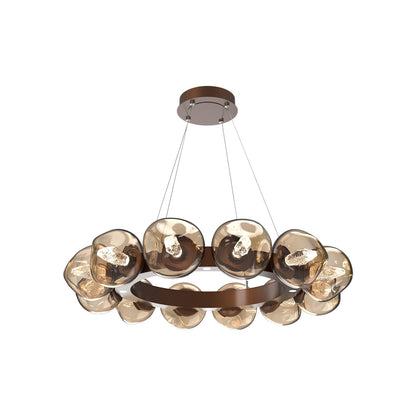 Luna Radial Ring Bronze LED Chandelier in Burnished Bronze (Geo Crystal/38.6-Inch).