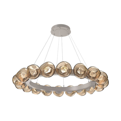Luna Radial Ring Bronze LED Chandelier in Beige Silver (Zircon Crystal/50.9-Inch).