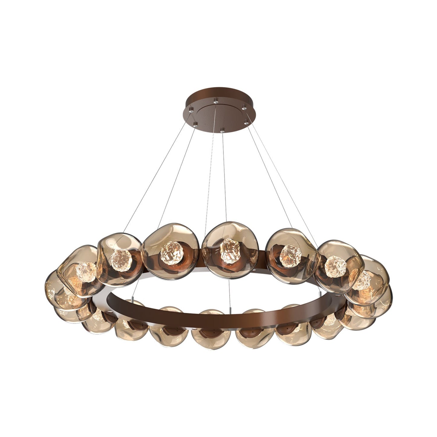 Luna Radial Ring Bronze LED Chandelier in Burnished Bronze (Floret Crystal/50.9-Inch).