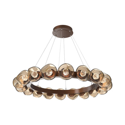 Luna Radial Ring Bronze LED Chandelier in Burnished Bronze (Floret Crystal/50.9-Inch).