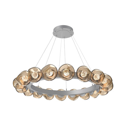 Luna Radial Ring Bronze LED Chandelier in Classic Silver (Floret Crystal/50.9-Inch).