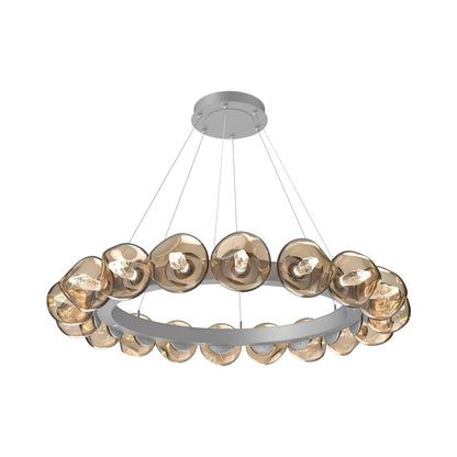 Luna Radial Ring Bronze LED Chandelier in Classic Silver (Geo Crystal/50.9-Inch).