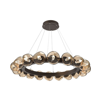 Luna Radial Ring Bronze LED Chandelier in Flat Bronze (Geo Crystal/50.9-Inch).