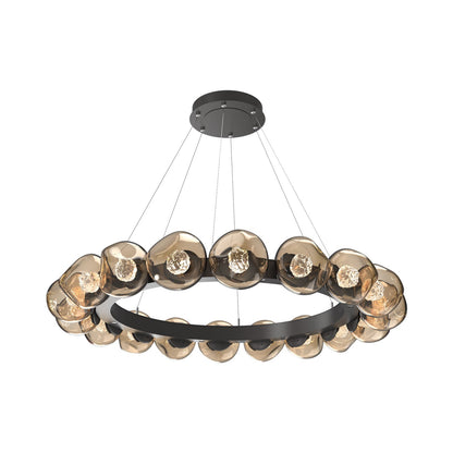 Luna Radial Ring Bronze LED Chandelier in Graphite (Floret Crystal/50.9-Inch).