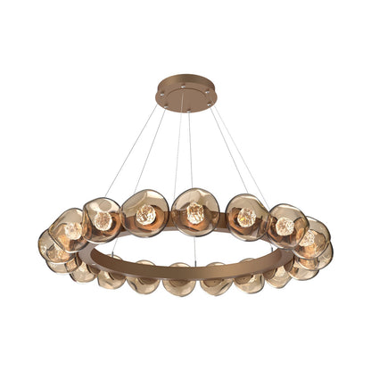 Luna Radial Ring Bronze LED Chandelier in Novel Brass (Floret Crystal/50.9-Inch).