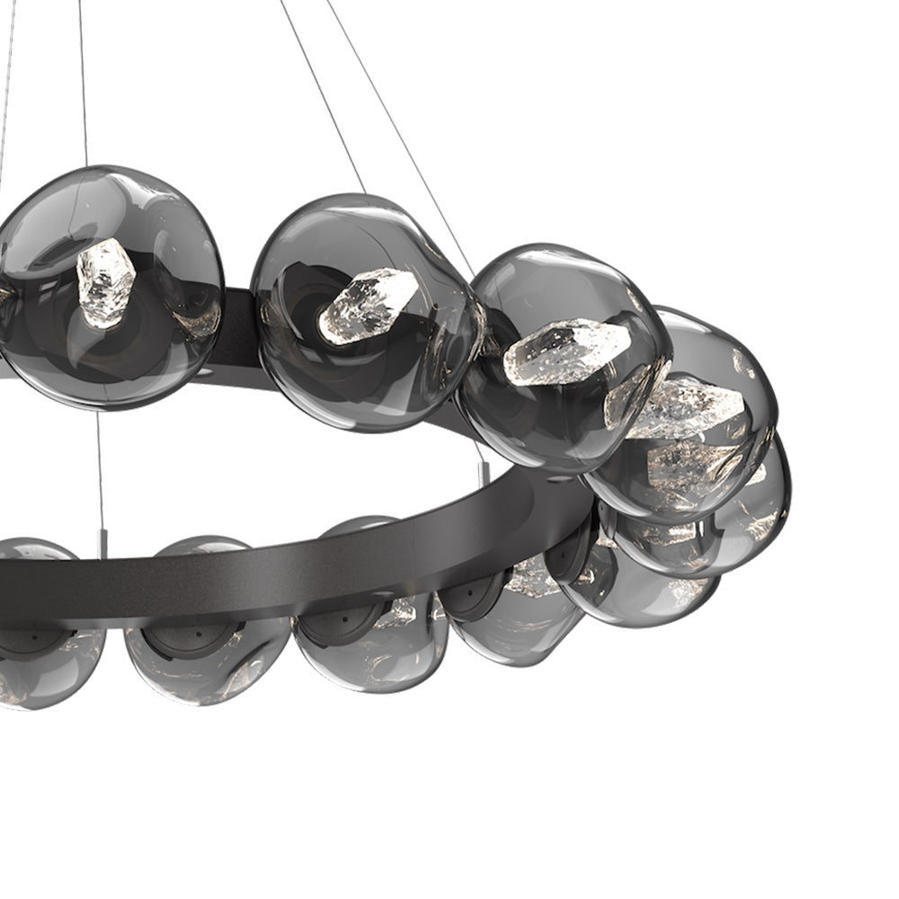 Luna Radial Ring Bronze LED Chandelier in Detail.
