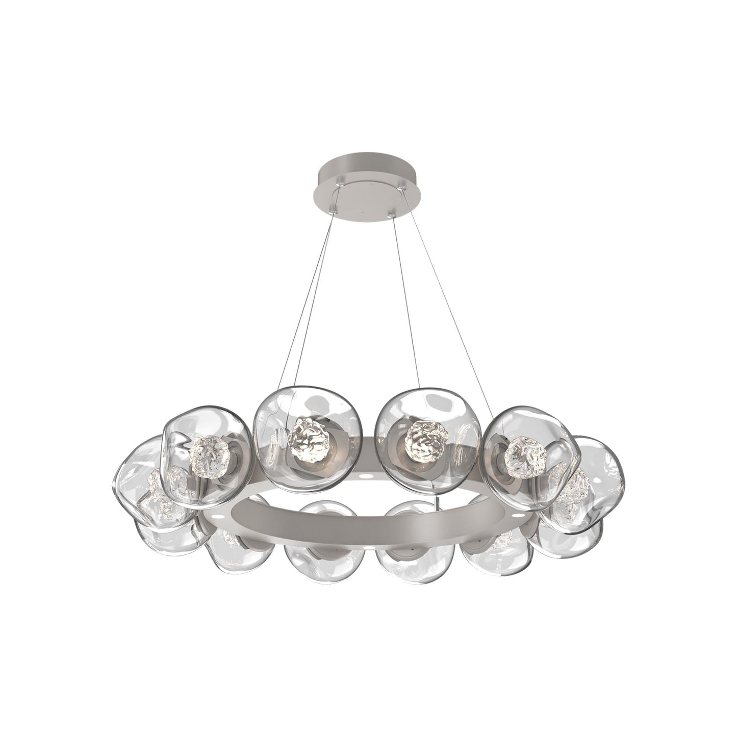 Luna Radial Ring Clear LED Chandelier in Beige Silver (Floret Crystal/38.6-Inch).