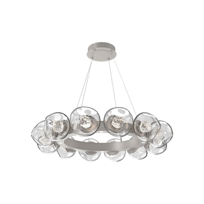Luna Radial Ring Clear LED Chandelier in Beige Silver (Floret Crystal/38.6-Inch).