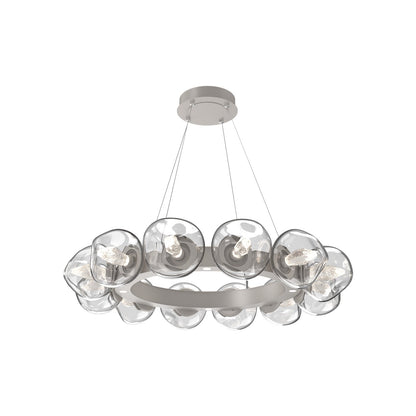 Luna Radial Ring Clear LED Chandelier in Beige Silver (Geo Crystal/38.6-Inch).