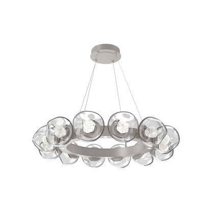 Luna Radial Ring Clear LED Chandelier in Beige Silver (Zircon Crystal/38.6-Inch).