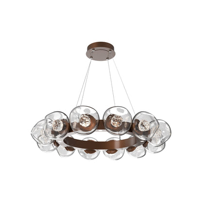Luna Radial Ring Clear LED Chandelier in Burnished Bronze (Floret Crystal/38.6-Inch).
