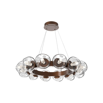 Luna Radial Ring Clear LED Chandelier in Burnished Bronze (Geo Crystal/38.6-Inch).