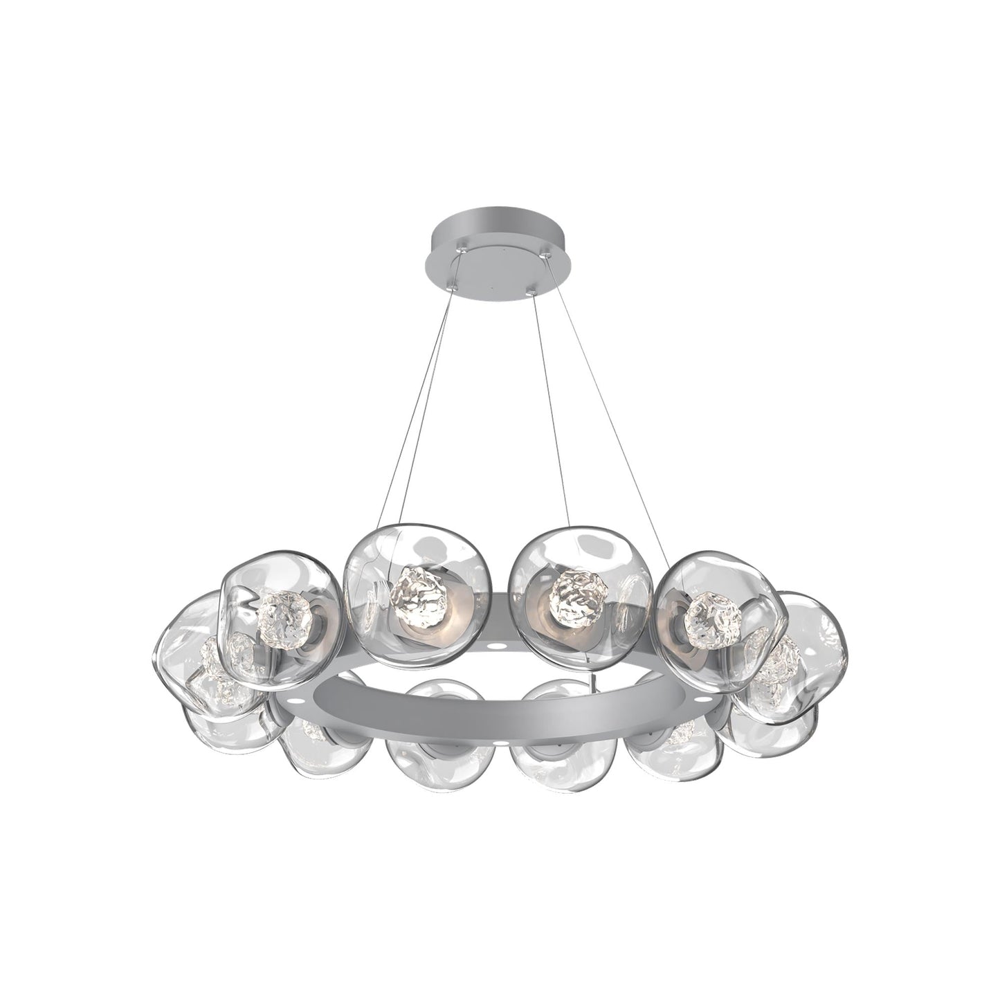 Luna Radial Ring Clear LED Chandelier in Classic Silver (Floret Crystal/38.6-Inch).
