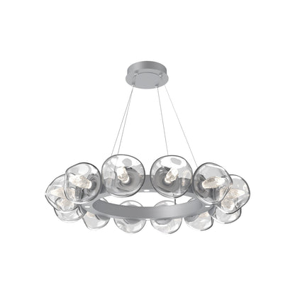 Luna Radial Ring Clear LED Chandelier in Classic Silver (Geo Crystal/38.6-Inch).