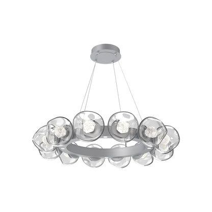 Luna Radial Ring Clear LED Chandelier in Classic Silver (Zircon Crystal/38.6-Inch).