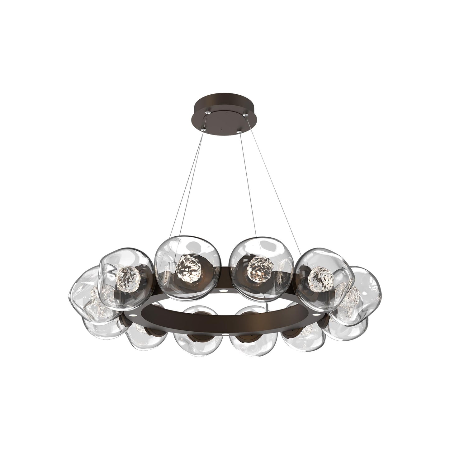 Luna Radial Ring Clear LED Chandelier in Flat Bronze (Floret Crystal/38.6-Inch).