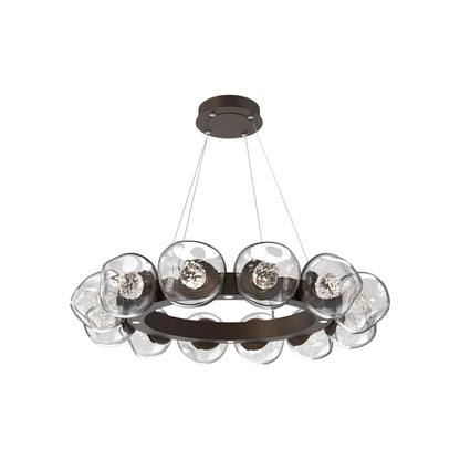 Luna Radial Ring Clear LED Chandelier in Flat Bronze (Floret Crystal/38.6-Inch).