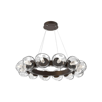 Luna Radial Ring Clear LED Chandelier in Flat Bronze (Geo Crystal/38.6-Inch).