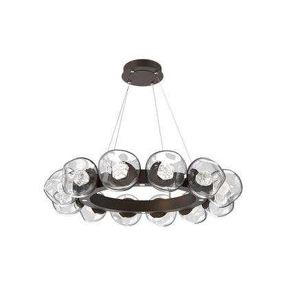 Luna Radial Ring Clear LED Chandelier in Flat Bronze (Zircon Crystal/38.6-Inch).