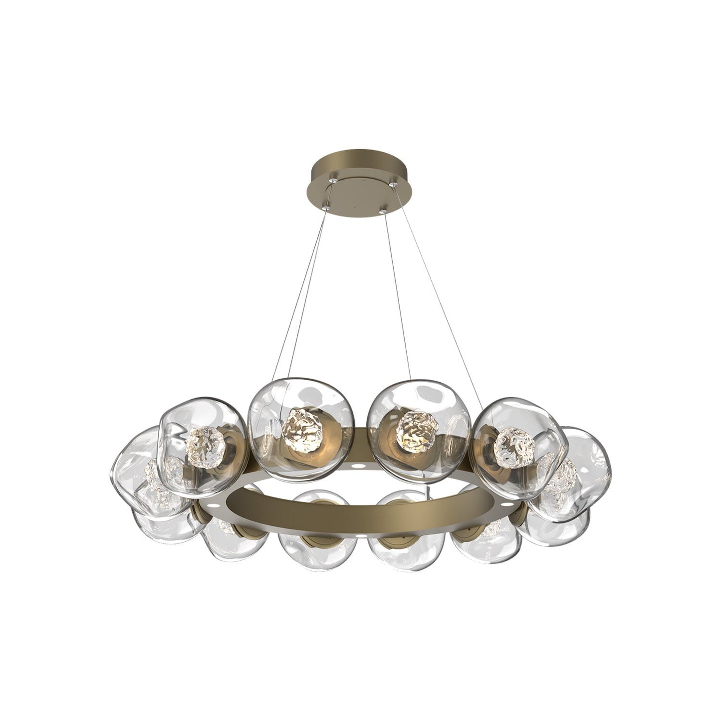 Luna Radial Ring Clear LED Chandelier in Gilded Brass (Floret Crystal/38.6-Inch).