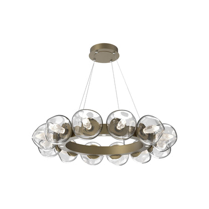 Luna Radial Ring Clear LED Chandelier in Gilded Brass (Geo Crystal/38.6-Inch).