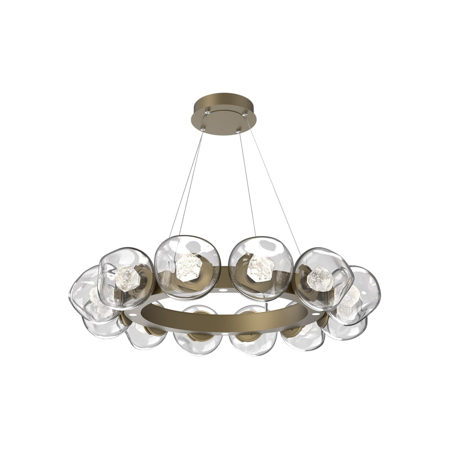 Luna Radial Ring Clear LED Chandelier in Gilded Brass (Zircon Crystal/38.6-Inch).
