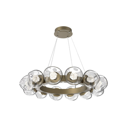 Luna Radial Ring Clear LED Chandelier in Gilded Brass (Zircon Crystal/38.6-Inch).
