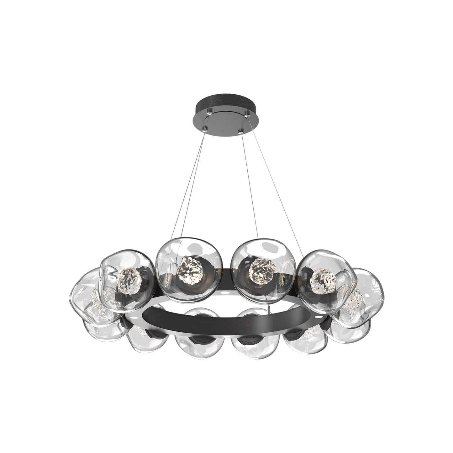 Luna Radial Ring Clear LED Chandelier in Graphite (Floret Crystal/38.6-Inch).