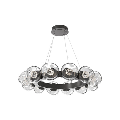 Luna Radial Ring Clear LED Chandelier in Graphite (Floret Crystal/38.6-Inch).