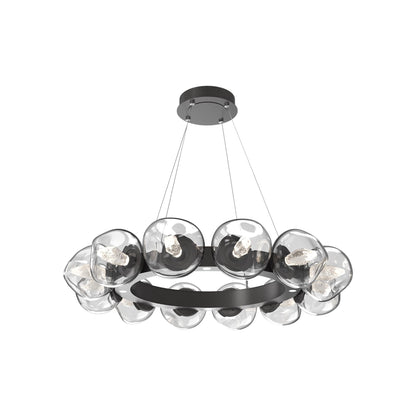 Luna Radial Ring Clear LED Chandelier in Graphite (Geo Crystal/38.6-Inch).