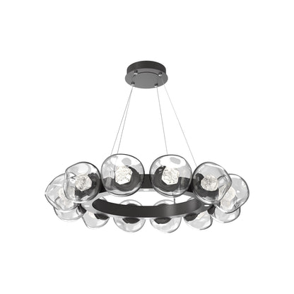 Luna Radial Ring Clear LED Chandelier in Graphite (Zircon Crystal/38.6-Inch).