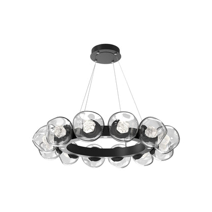 Luna Radial Ring Clear LED Chandelier in Matte Black (Zircon Crystal/38.6-Inch).