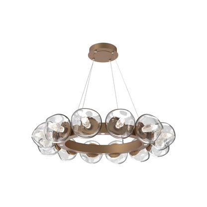 Luna Radial Ring Clear LED Chandelier in Novel Brass (Geo Crystal/38.6-Inch).