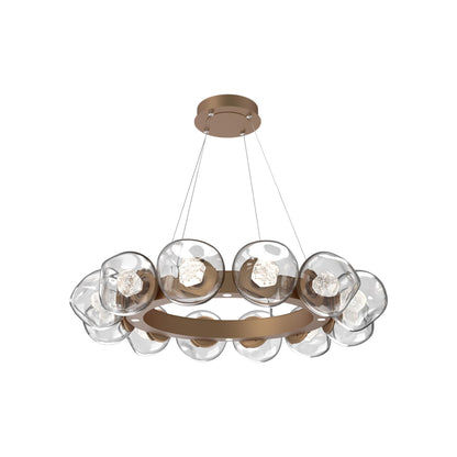 Luna Radial Ring Clear LED Chandelier in Novel Brass (Zircon Crystal/38.6-Inch).