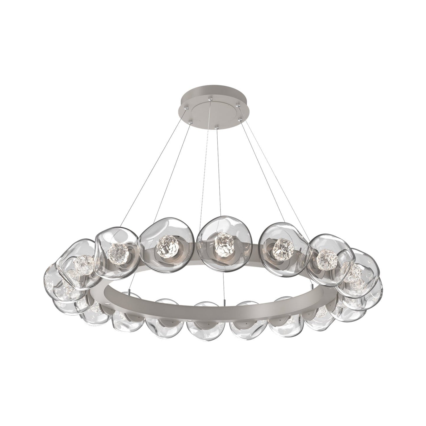 Luna Radial Ring Clear LED Chandelier in Beige Silver (Floret Crystal/50.9-Inch).