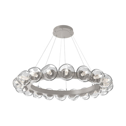 Luna Radial Ring Clear LED Chandelier in Beige Silver (Geo Crystal/50.9-Inch).