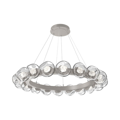 Luna Radial Ring Clear LED Chandelier in Beige Silver (Zircon Crystal/50.9-Inch).
