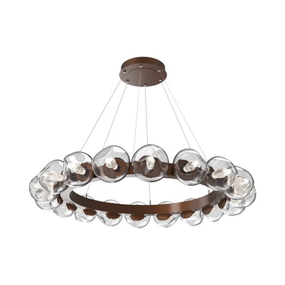 Luna Radial Ring Clear LED Chandelier in Burnished Bronze (Geo Crystal/50.9-Inch).