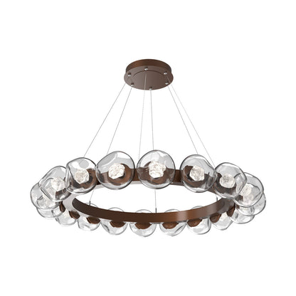 Luna Radial Ring Clear LED Chandelier in Burnished Bronze (Zircon Crystal/50.9-Inch).