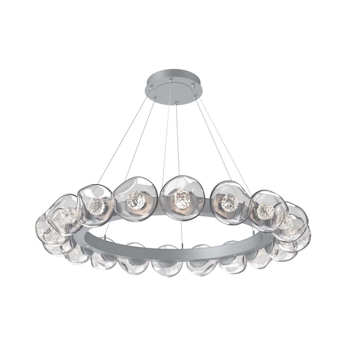 Luna Radial Ring Clear LED Chandelier in Classic Silver (Floret Crystal/50.9-Inch).