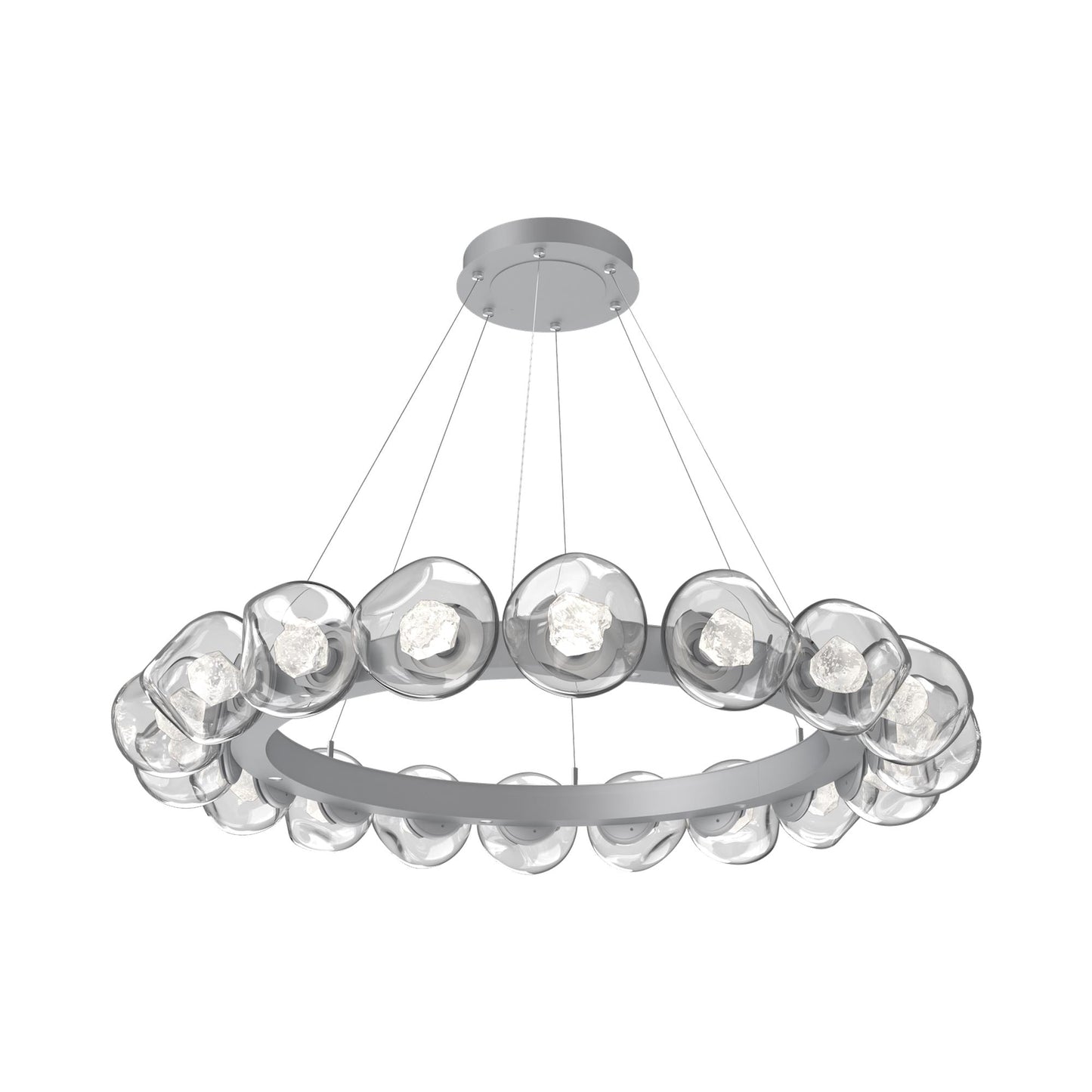 Luna Radial Ring Clear LED Chandelier in Classic Silver (Zircon Crystal/50.9-Inch).