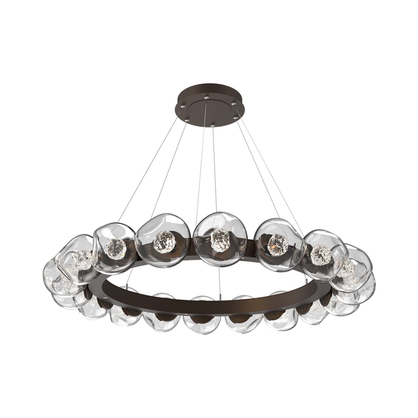 Luna Radial Ring Clear LED Chandelier in Flat Bronze (Floret Crystal/50.9-Inch).