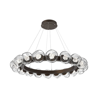 Luna Radial Ring Clear LED Chandelier in Flat Bronze (Zircon Crystal/50.9-Inch).