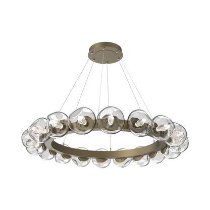 Luna Radial Ring Clear LED Chandelier in Gilded Brass (Geo Crystal/50.9-Inch).